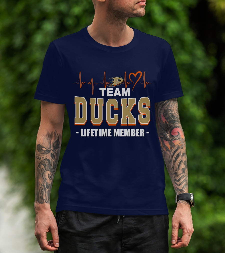 Team Ducks Lifetime Member Anaheim Ducks Heartbeat T-Shirt