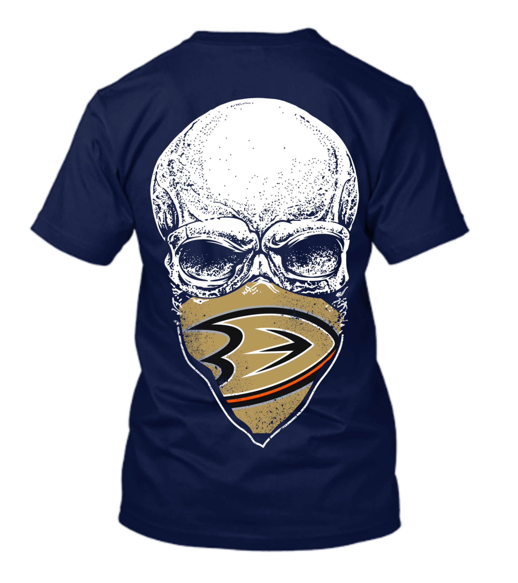 Anaheim Ducks Skull With Team Logo Mask T-Shirt