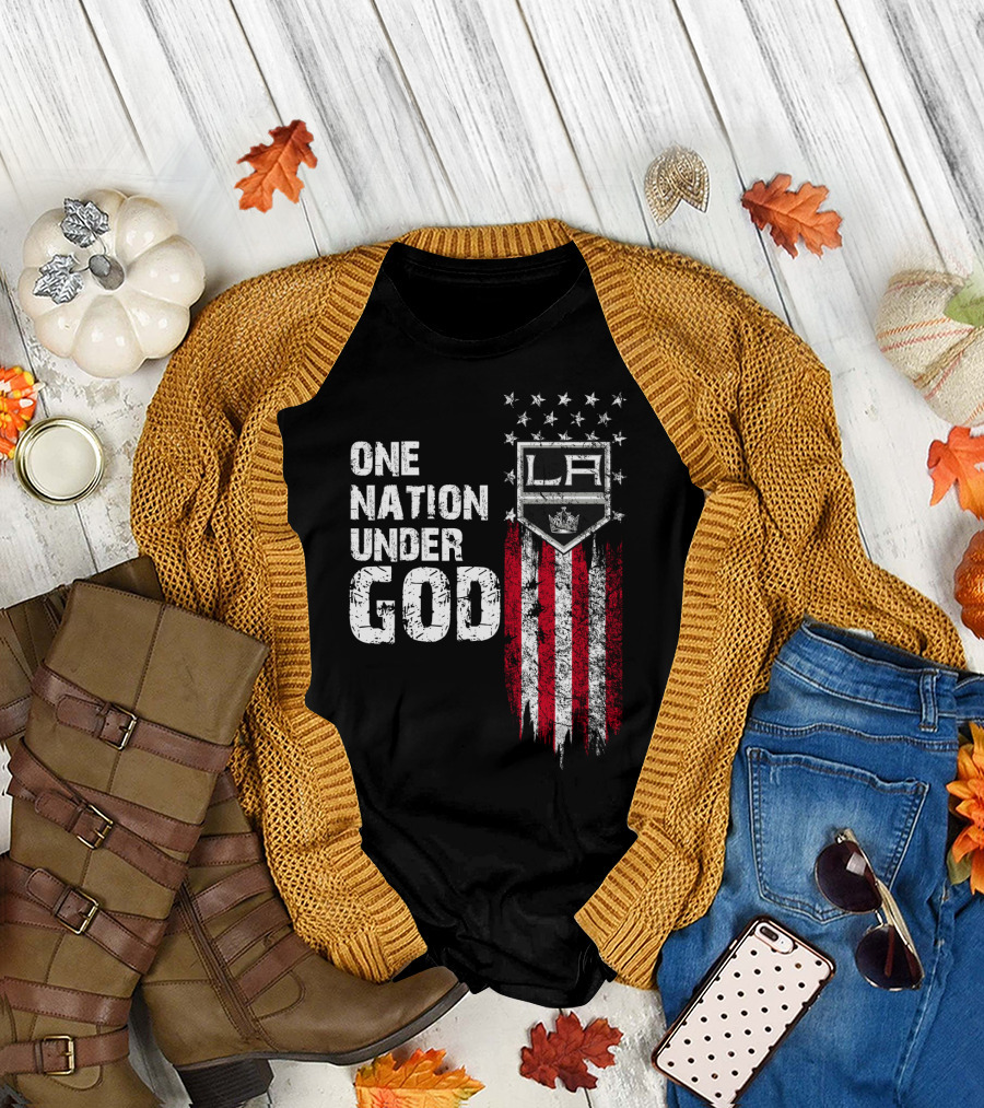One Nation Under God La Kings American Flag T-Shirt