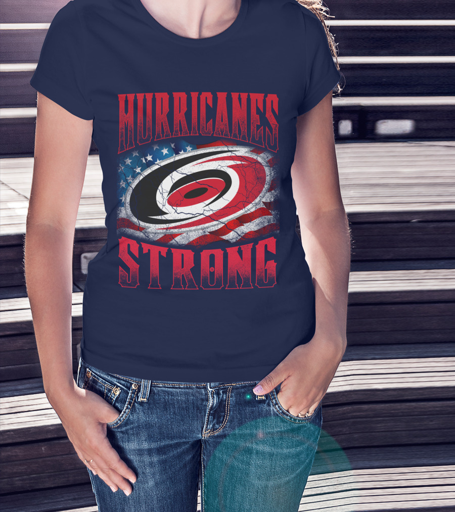 Carolina Hurricanes Strong American Flag T-Shirt