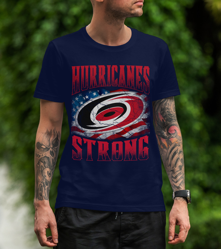 Carolina Hurricanes Strong American Flag T-Shirt