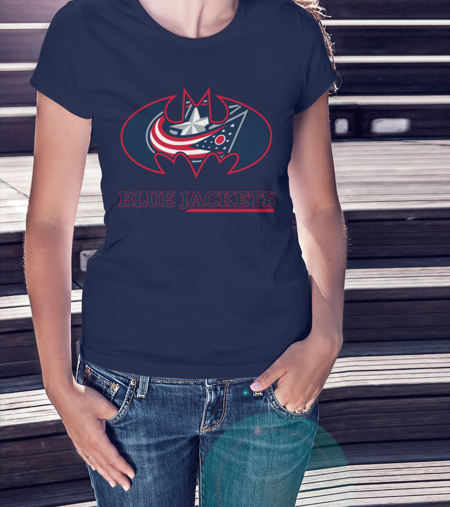 Blue Jackets Bat Emblem Fusion T-Shirt