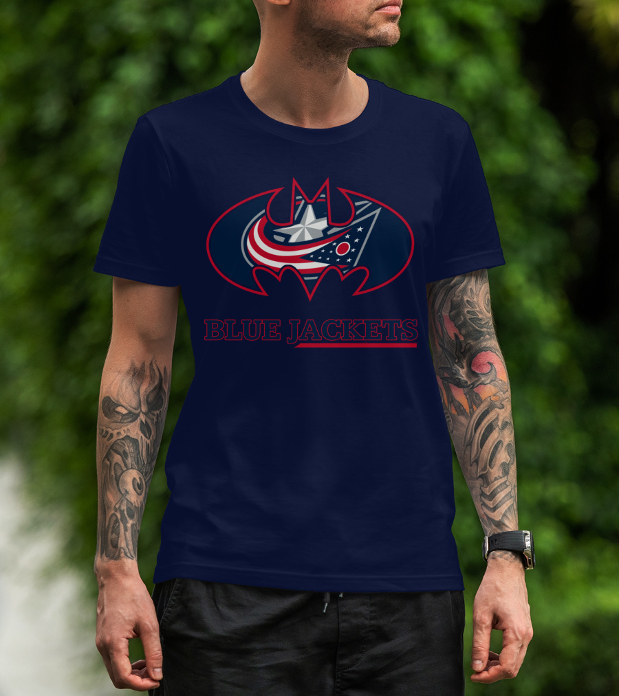 Blue Jackets Bat Emblem Fusion T-Shirt