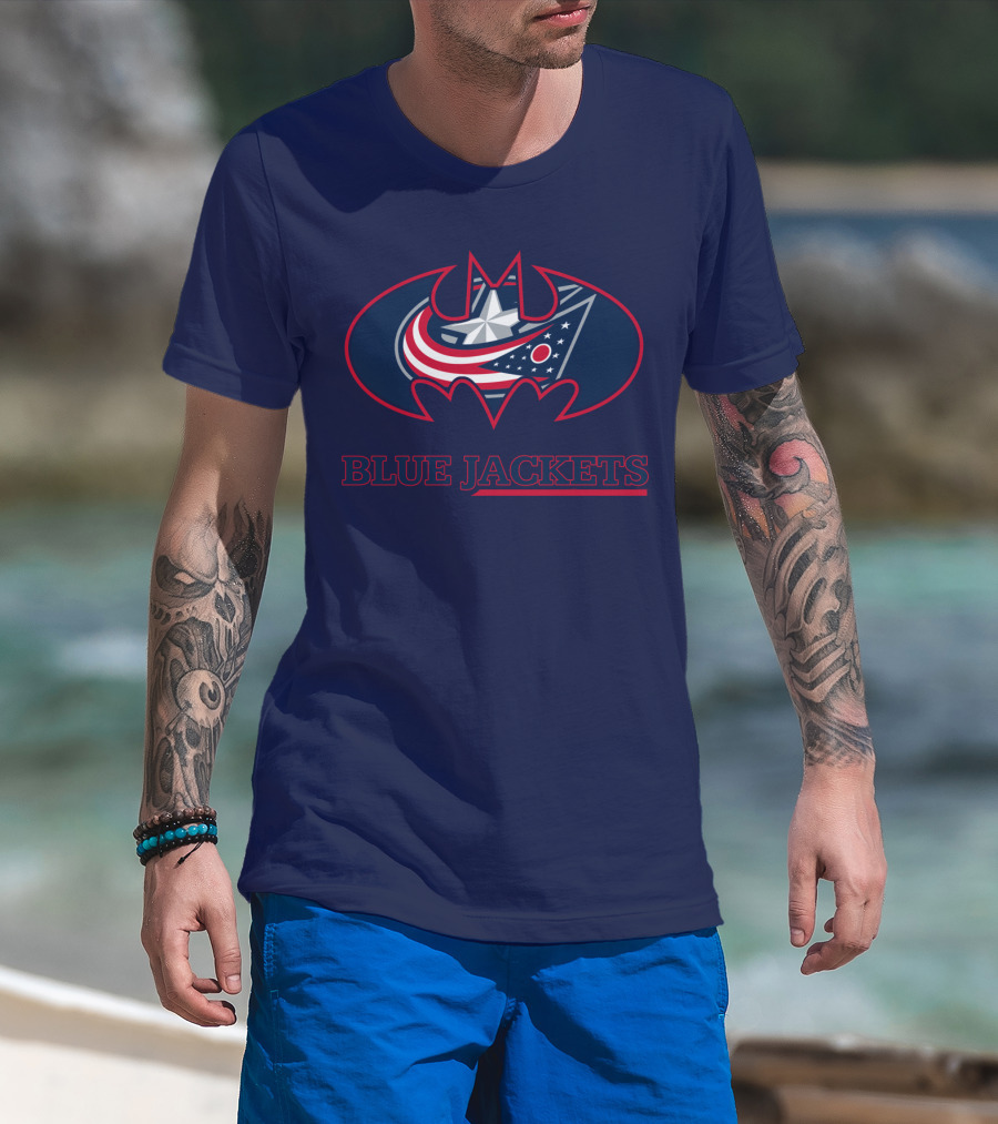 Blue Jackets Bat Emblem Fusion T-Shirt