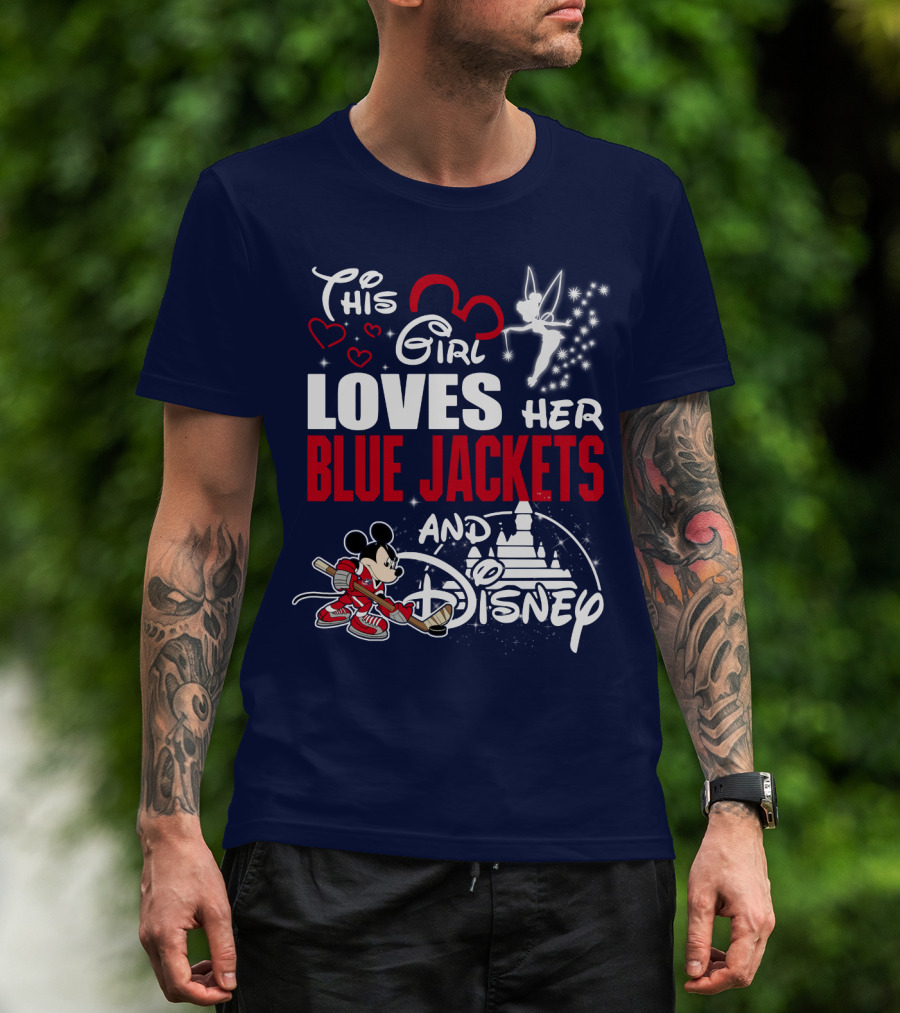 This Girl Loves Her Blue Jackets And Disney T-Shirt
