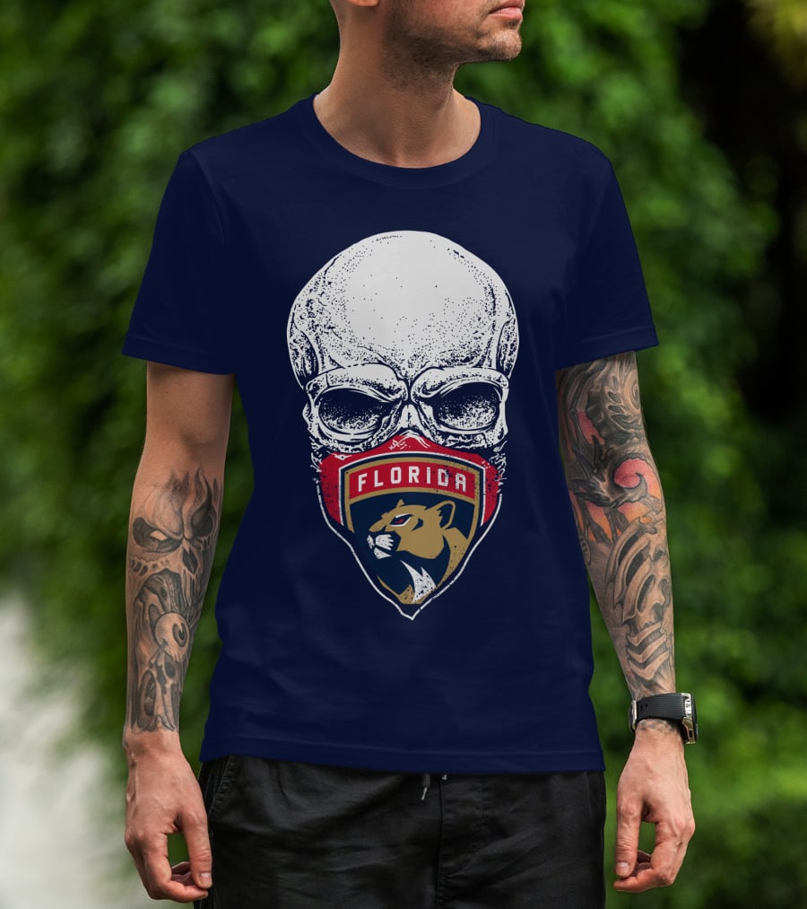 Florida Panthers Skull Logo Mask T-Shirt