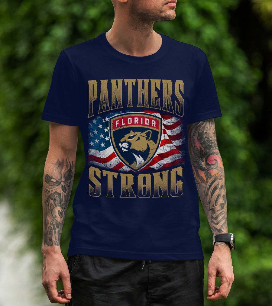 Panthers Strong Florida American Flag T-Shirt