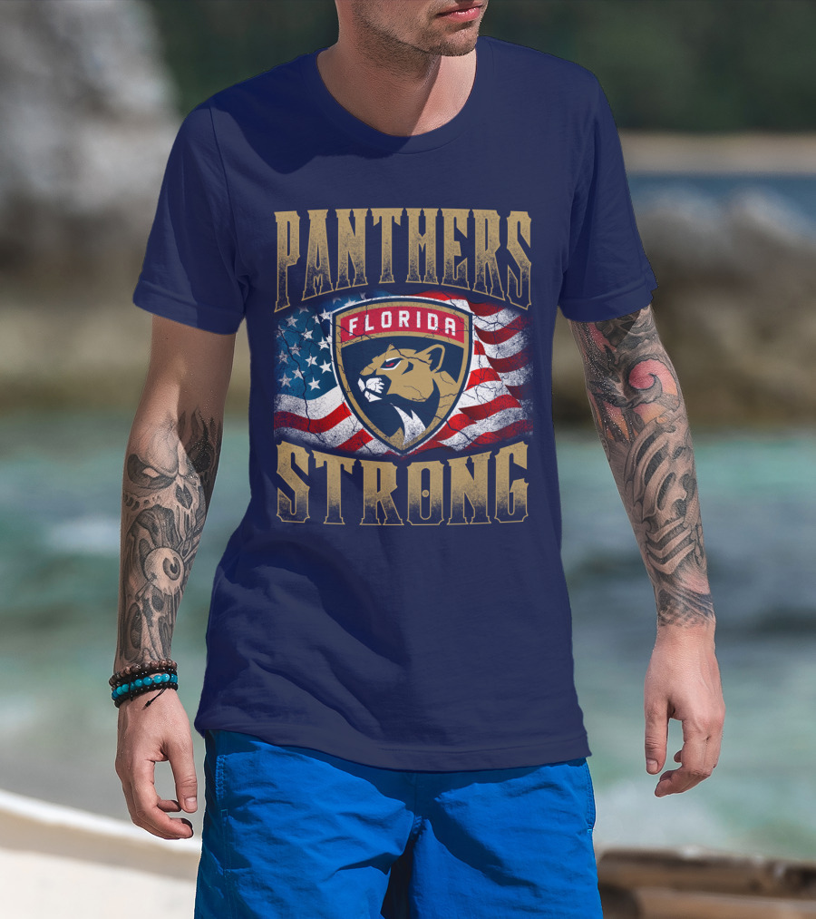Panthers Strong Florida American Flag T-Shirt