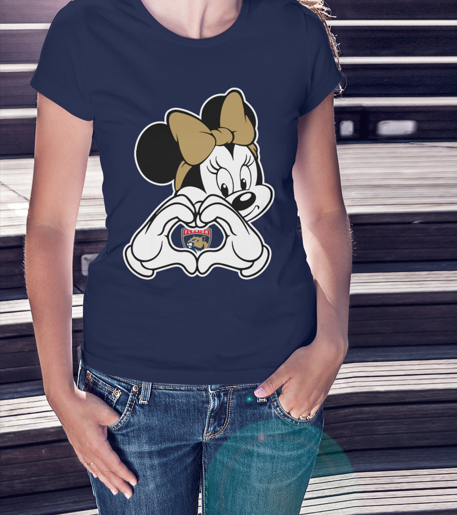 Florida Panthers Minnie Heart Hands T-Shirt