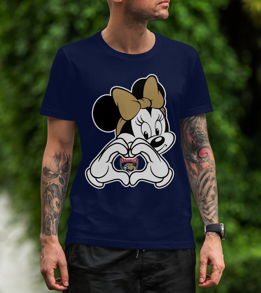 Florida Panthers Minnie Heart Hands T-Shirt