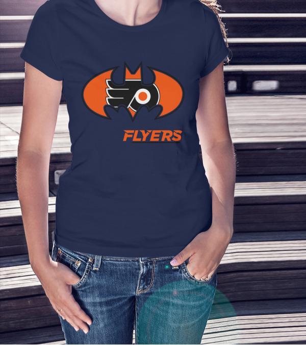 Philadelphia Flyers Batman Logo Crossover T-Shirt