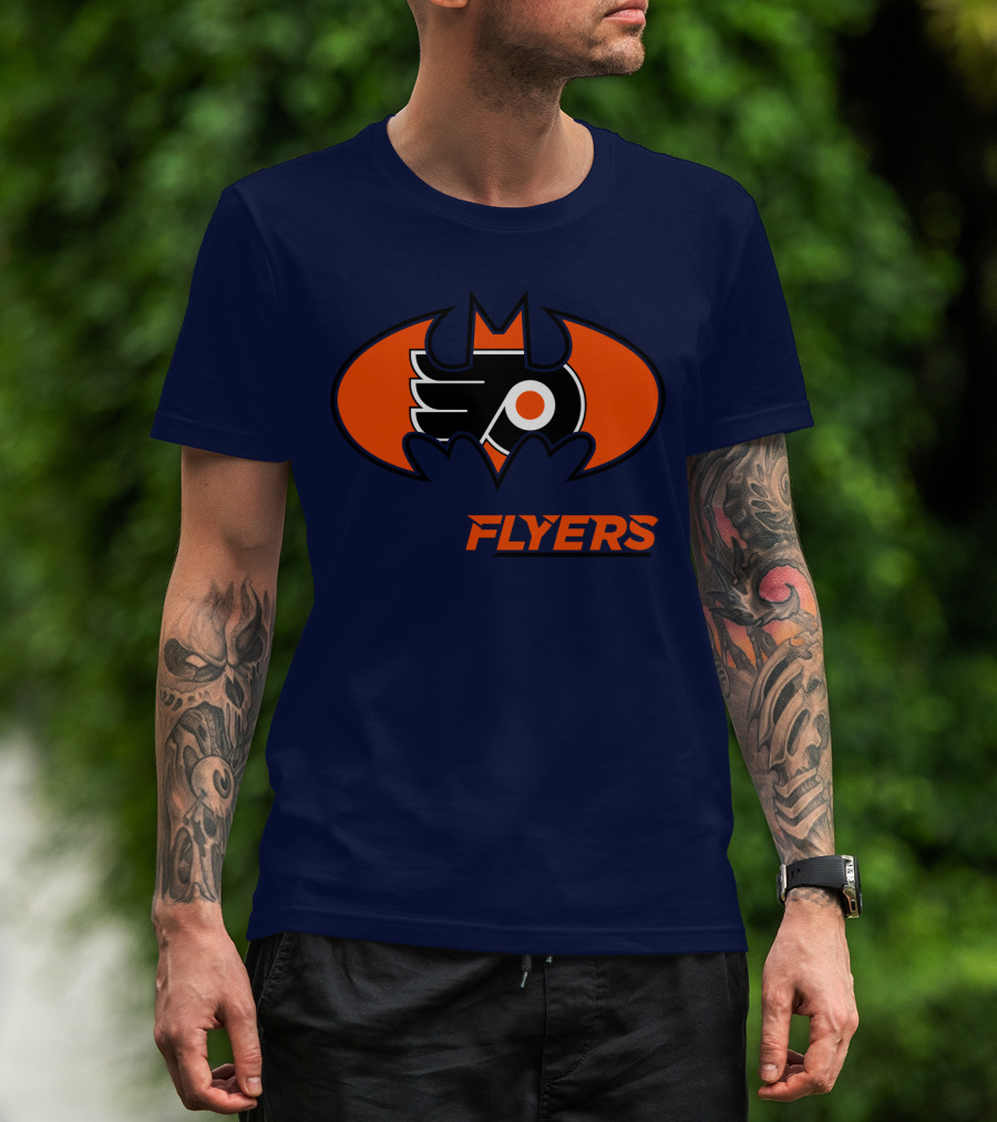 Philadelphia Flyers Batman Logo Crossover T-Shirt