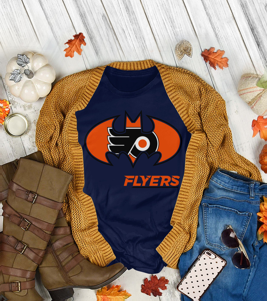 Philadelphia Flyers Batman Logo Crossover T-Shirt