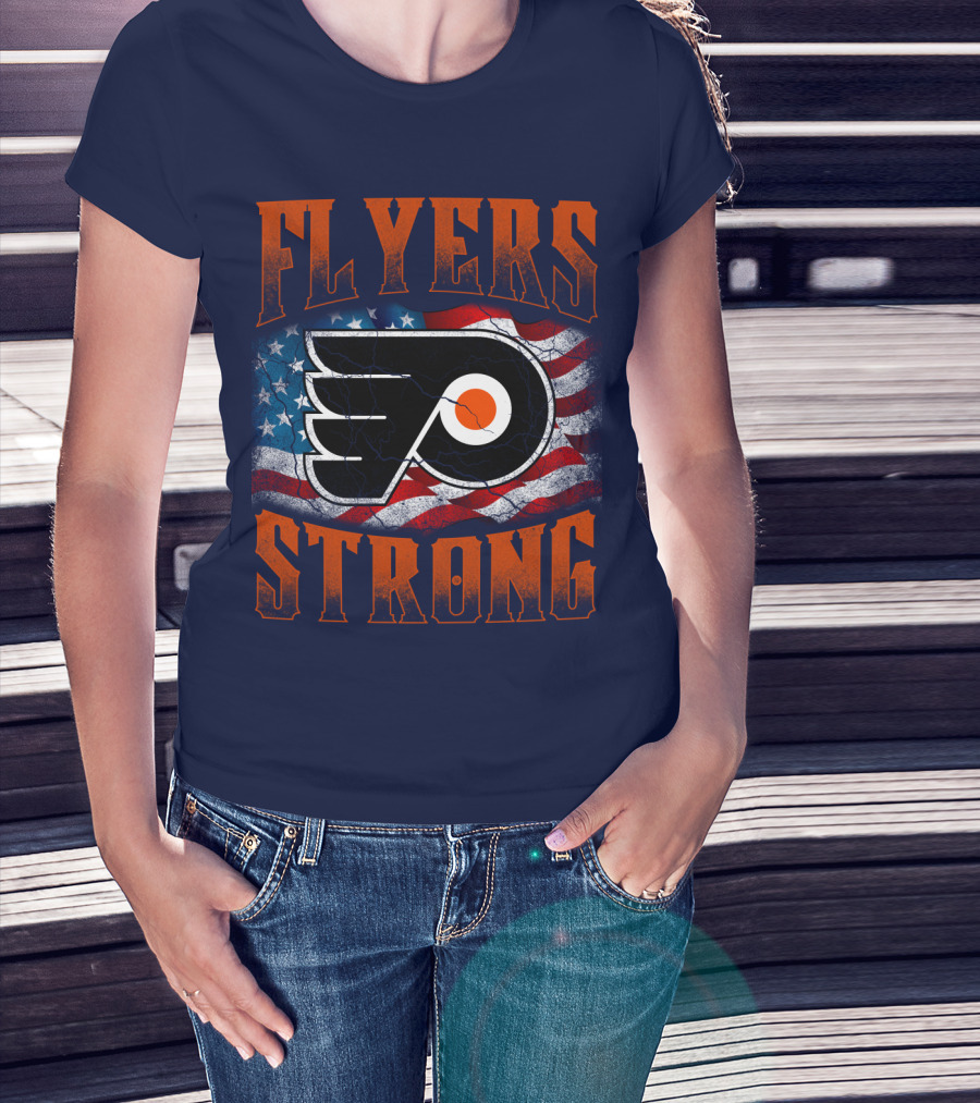 Flyers Strong Philadelphia American Flag T-Shirt