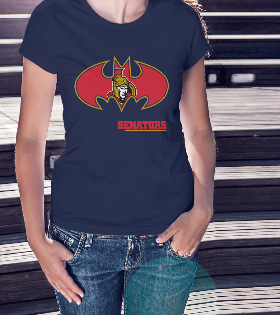 Senators Bat Symbol With Ottawa Senators T-Shirt