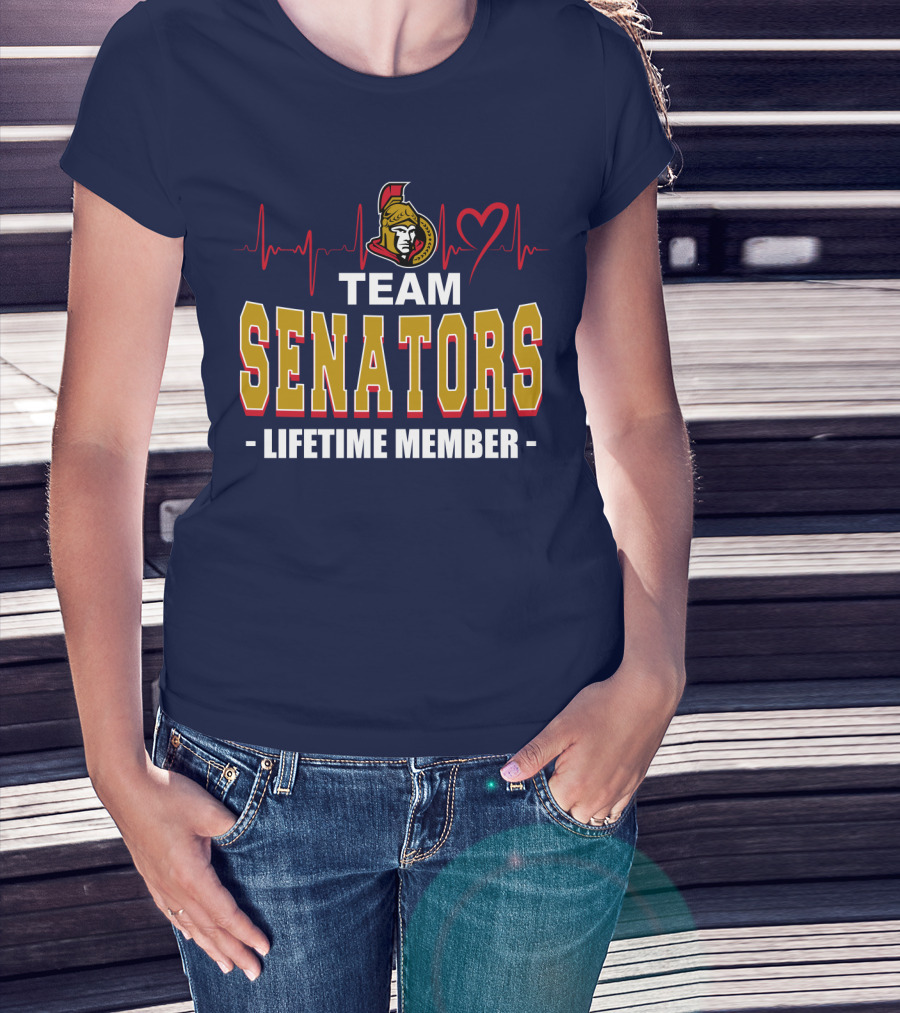 Team Senators Lifetime Member Ottawa Senators Heartbeat T-Shirt