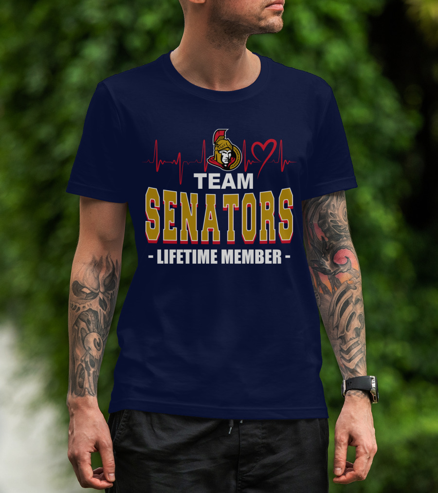 Team Senators Lifetime Member Ottawa Senators Heartbeat T-Shirt