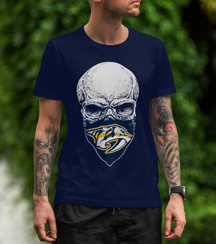 Nashville Predators Skull Bandana T-Shirt