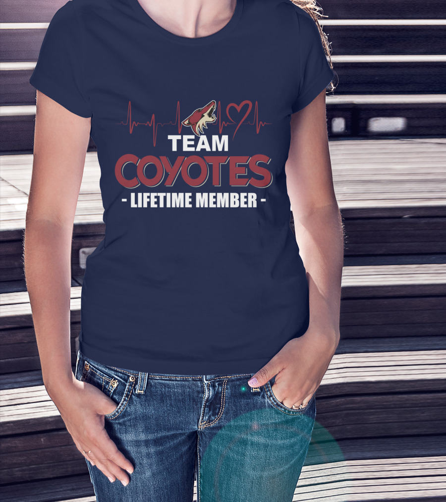 Team Coyotes Lifetime Member Arizona Coyotes Heartbeat T-Shirt