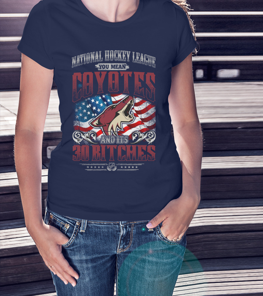 National Hockey League Coyotes And Its 30 Bitches American Flag T-Shirt