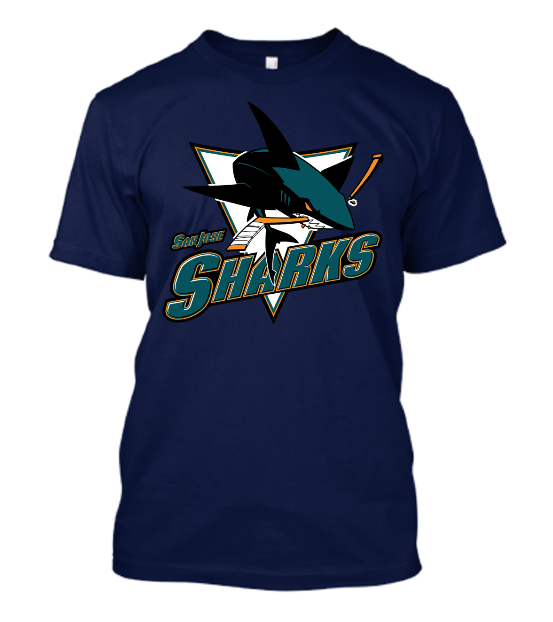 San Jose Sharks Hockey Team Logo With Shark And Hockey Stick T-Shirt