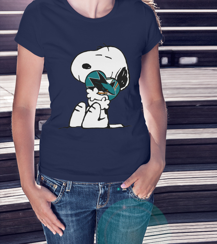 San Jose Sharks Snoopy Hockey Puck T-Shirt