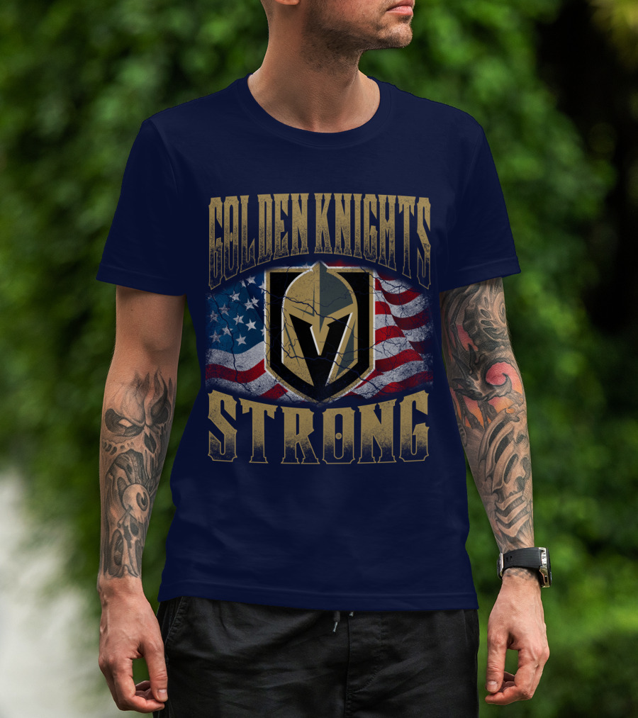 Golden Knights Strong American Flag T-Shirt