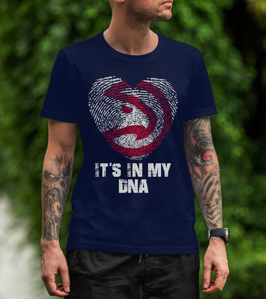Atlanta Hawks It's In My Dna Fingerprint Heart T-Shirt