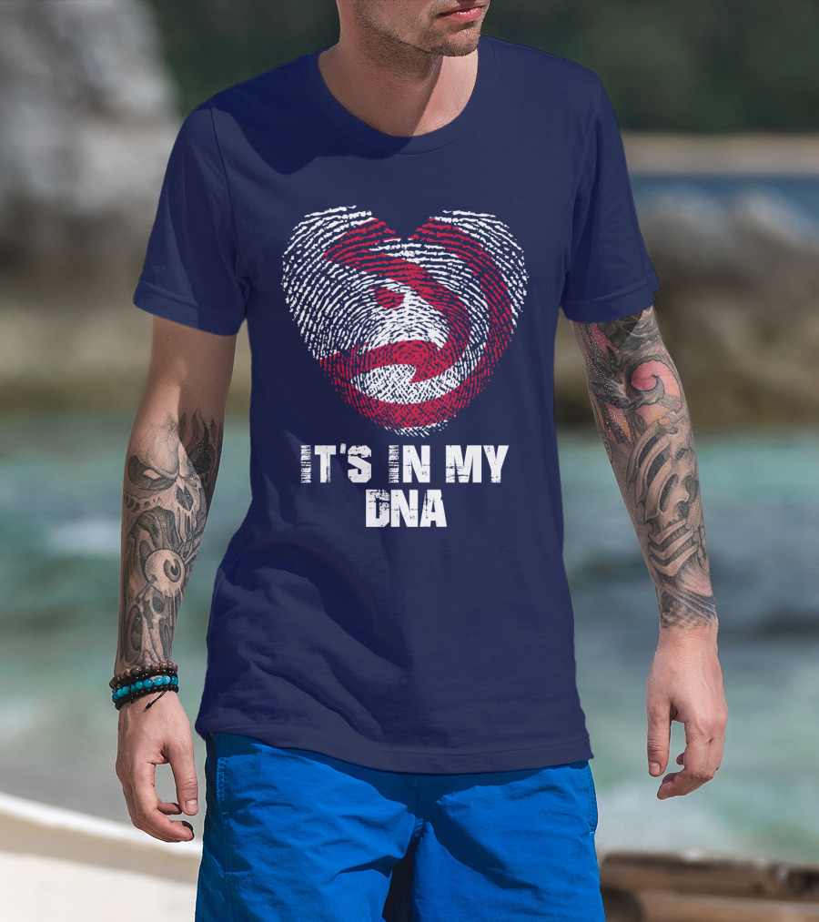 Atlanta Hawks It's In My Dna Fingerprint Heart T-Shirt