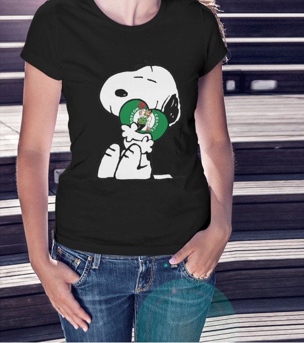 Snoopy Hugging Boston Celtics T-Shirt