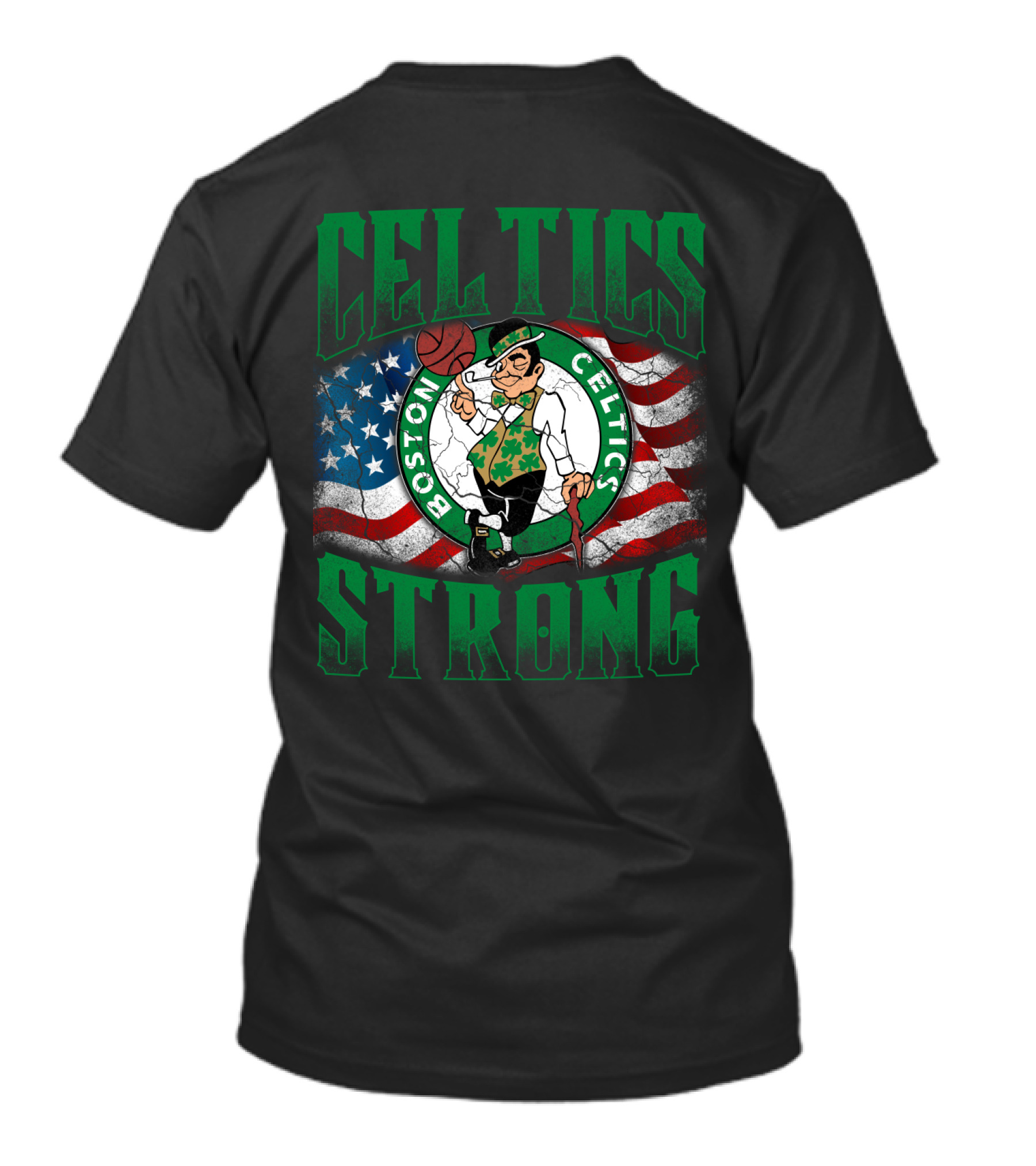 Celtics Strong Boston Celtics American Flag T-Shirt