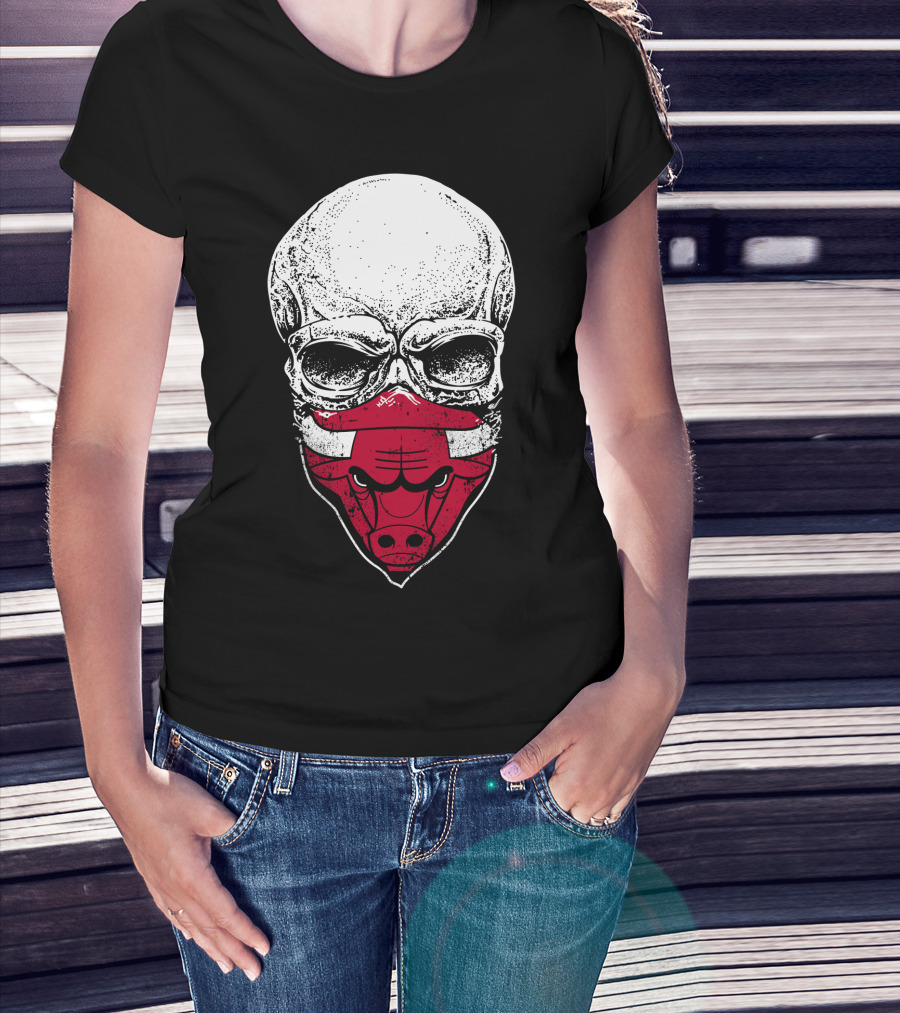 Chicago Bulls Skull Bulls Face T-Shirt