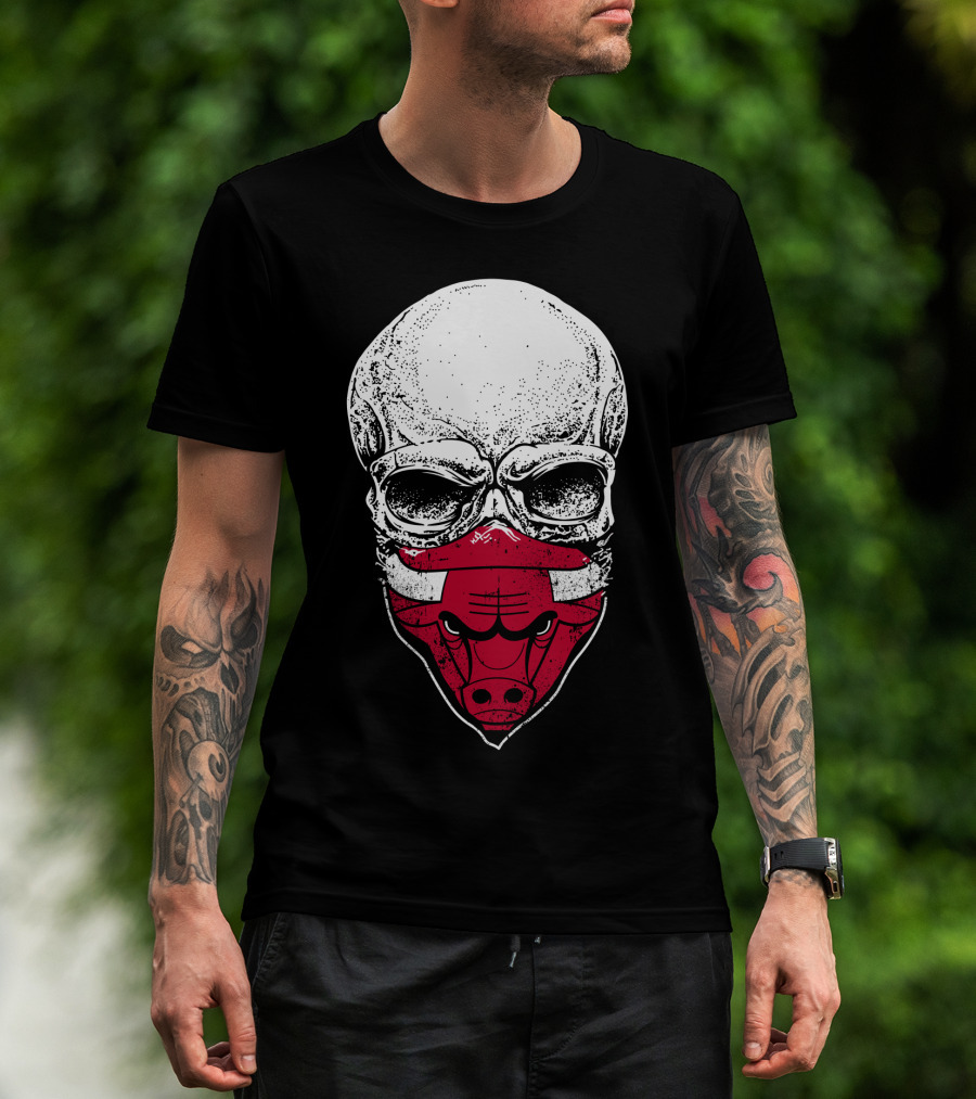 Chicago Bulls Skull Bulls Face T-Shirt