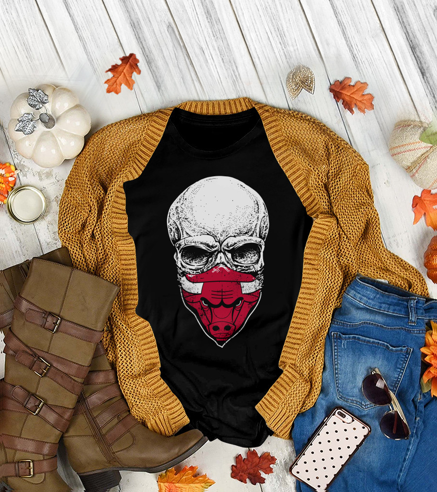 Chicago Bulls Skull Bulls Face T-Shirt