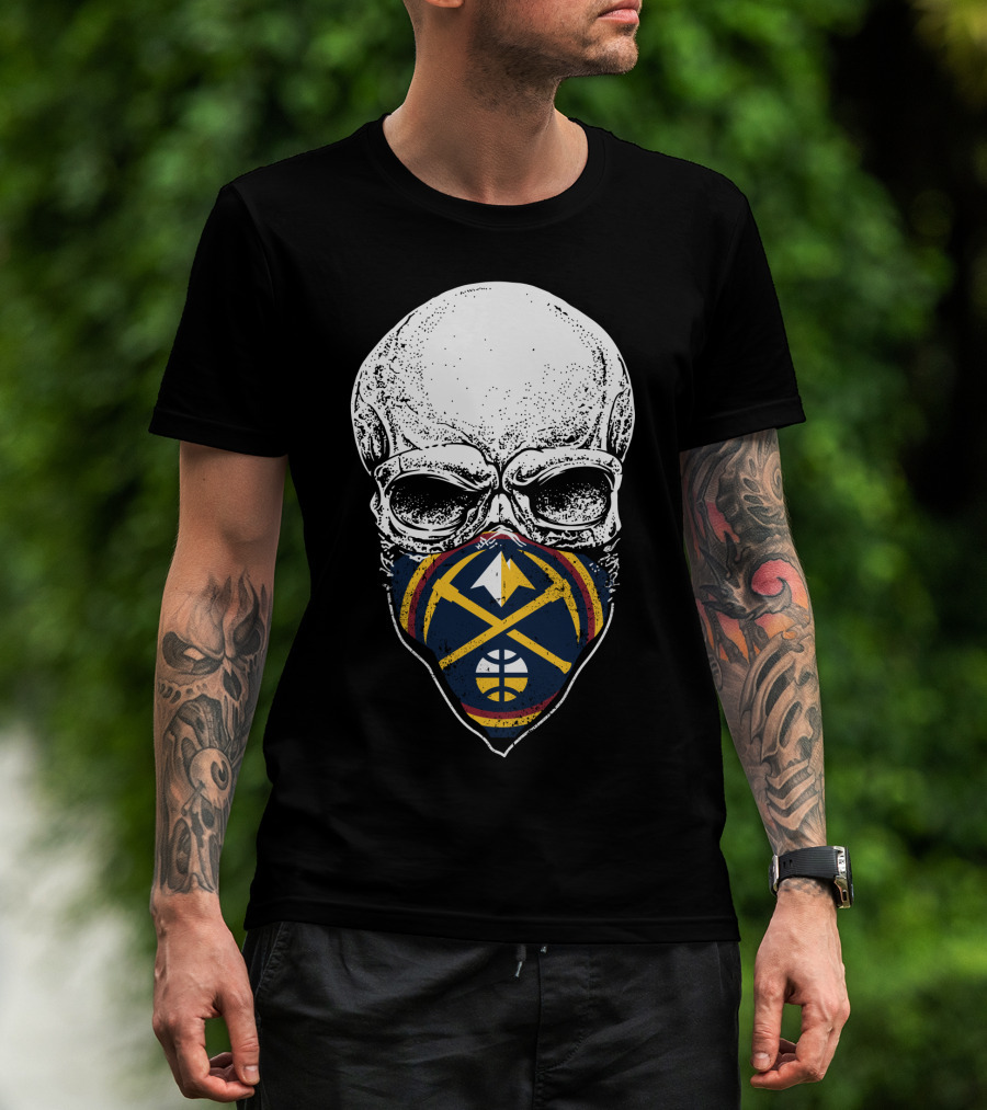 Denver Nuggets Skull Mask Basketball T-Shirt