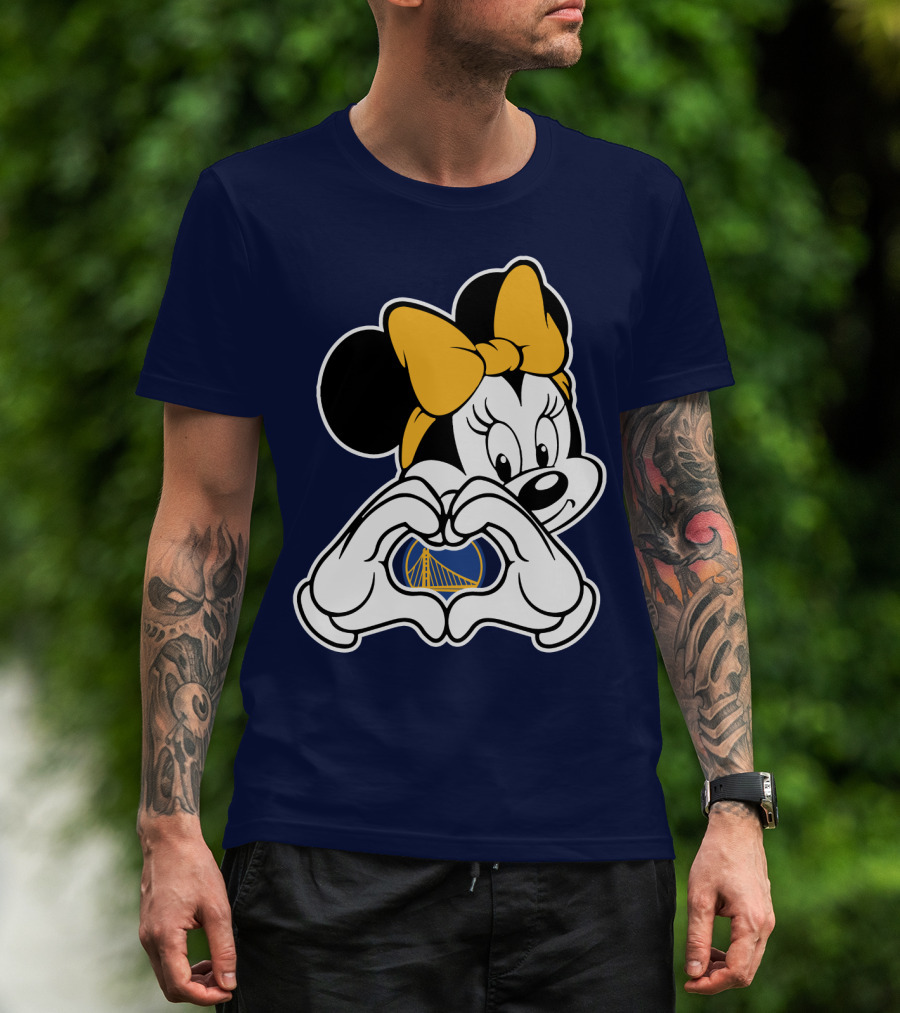 Golden State Warriors Heart Hands Minnie Mouse T-Shirt