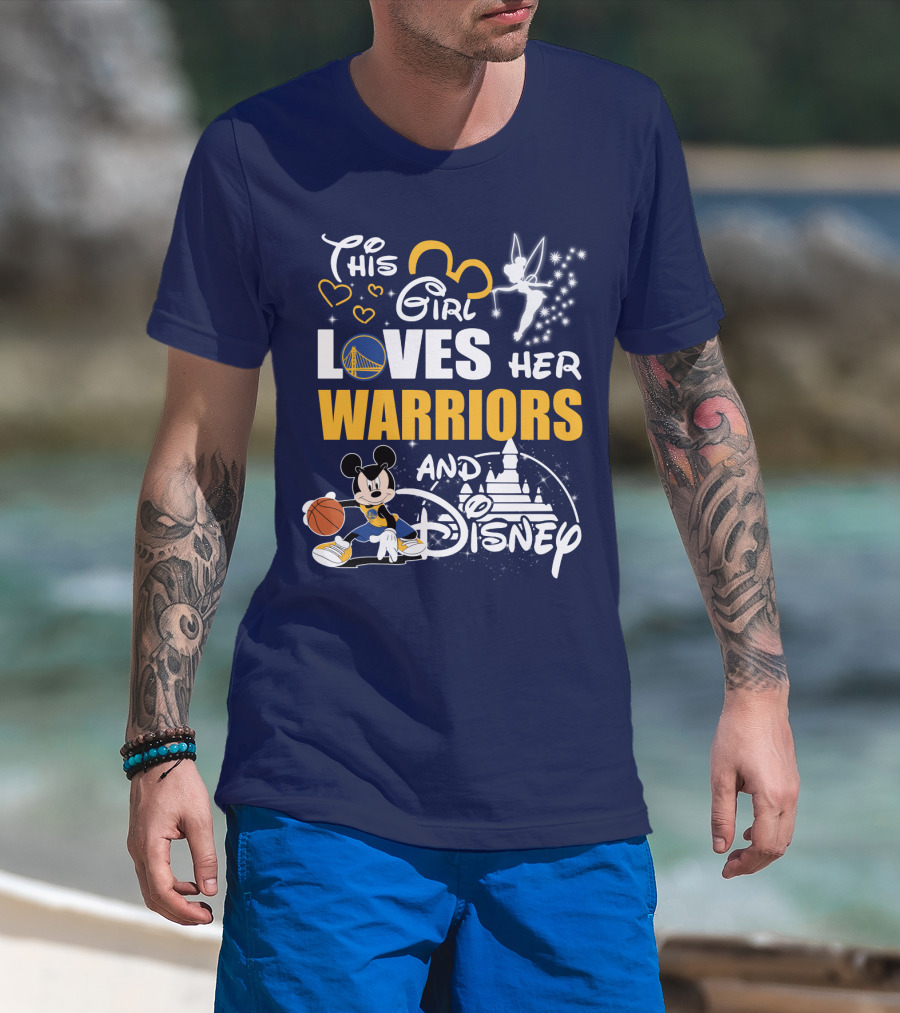 This Girl Loves Her Warriors And Disney T-Shirt