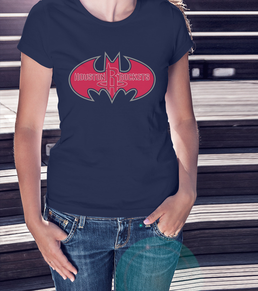 Houston Rockets Batman Logo Red Bat Symbol T-Shirt