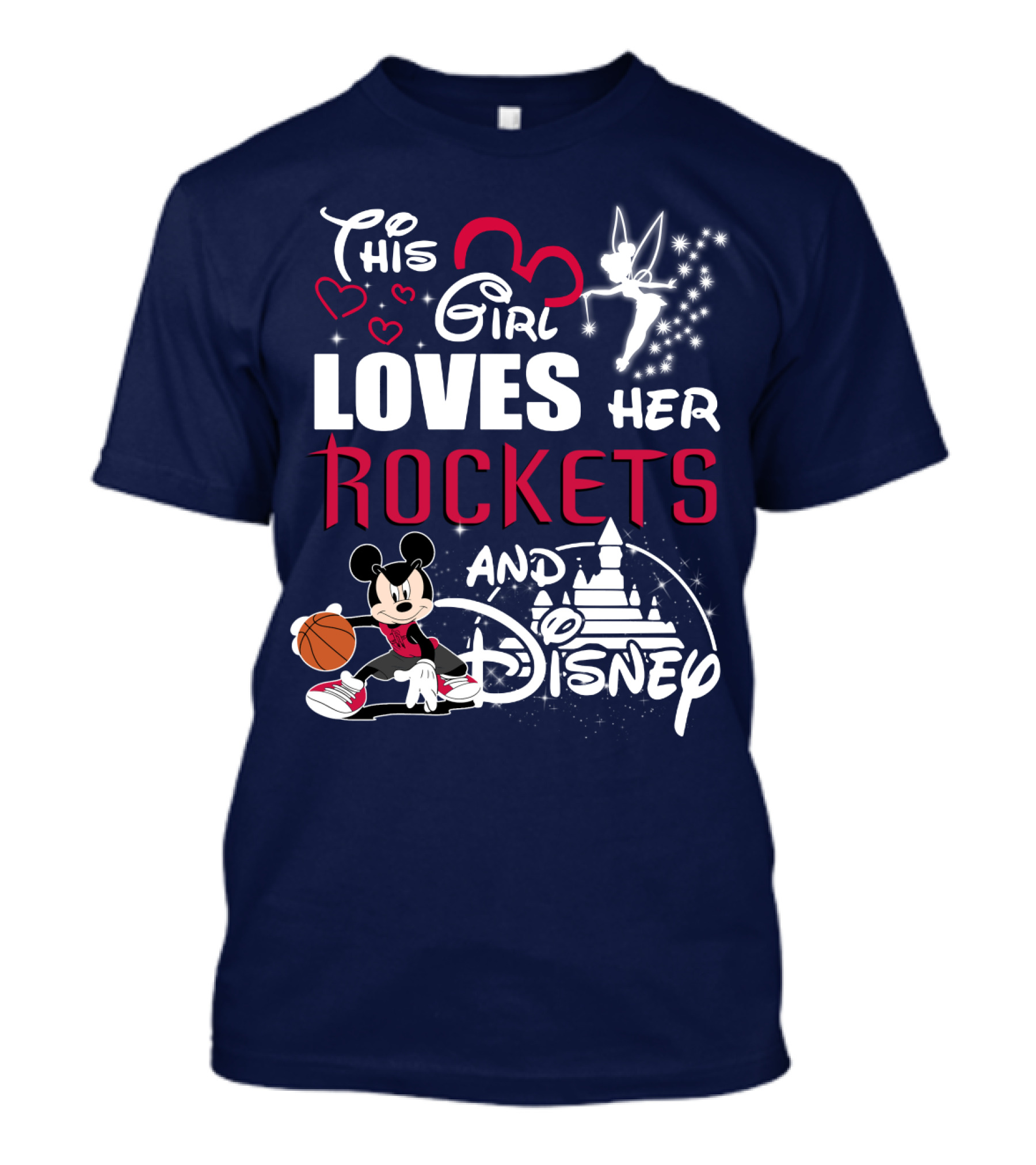 This Girl Loves Her Houston Rockets And Disney T-Shirt