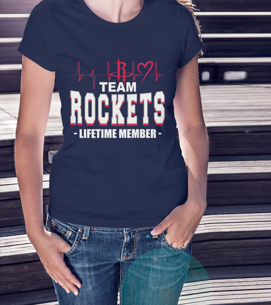 Team Rockets Lifetime Member Heartbeat Houston Rockets T-Shirt