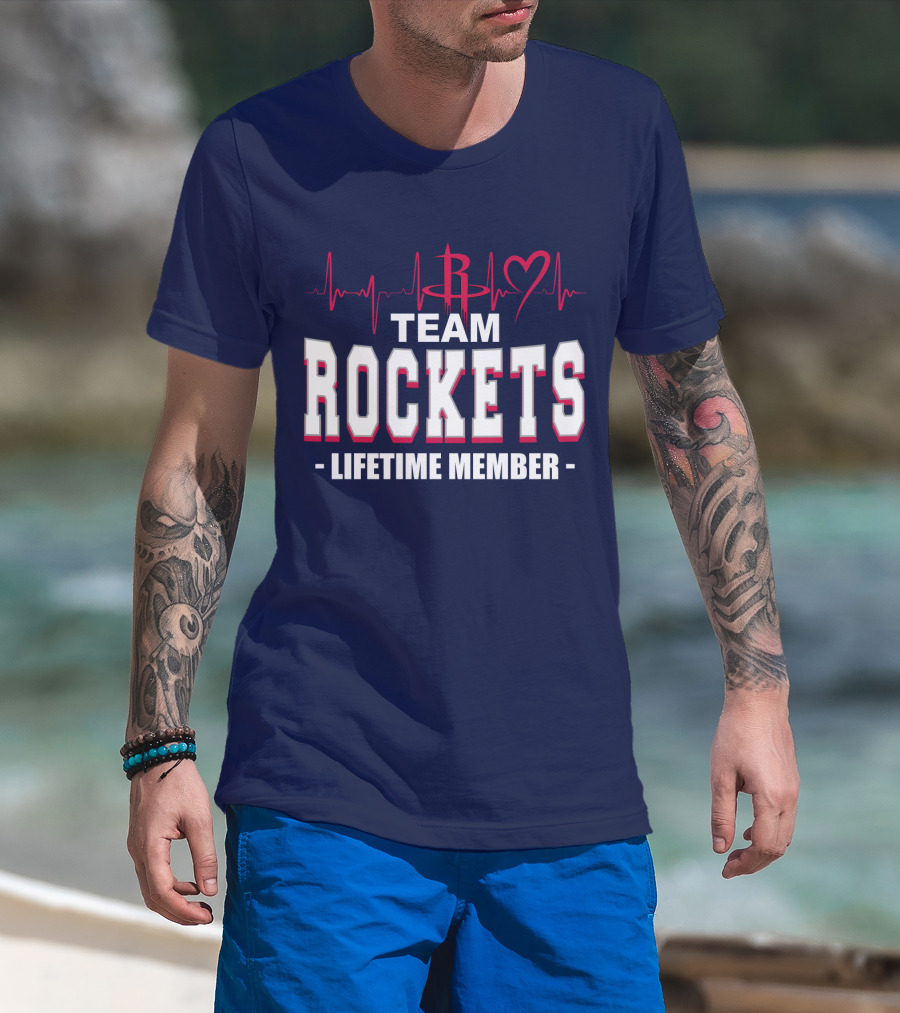 Team Rockets Lifetime Member Heartbeat Houston Rockets T-Shirt