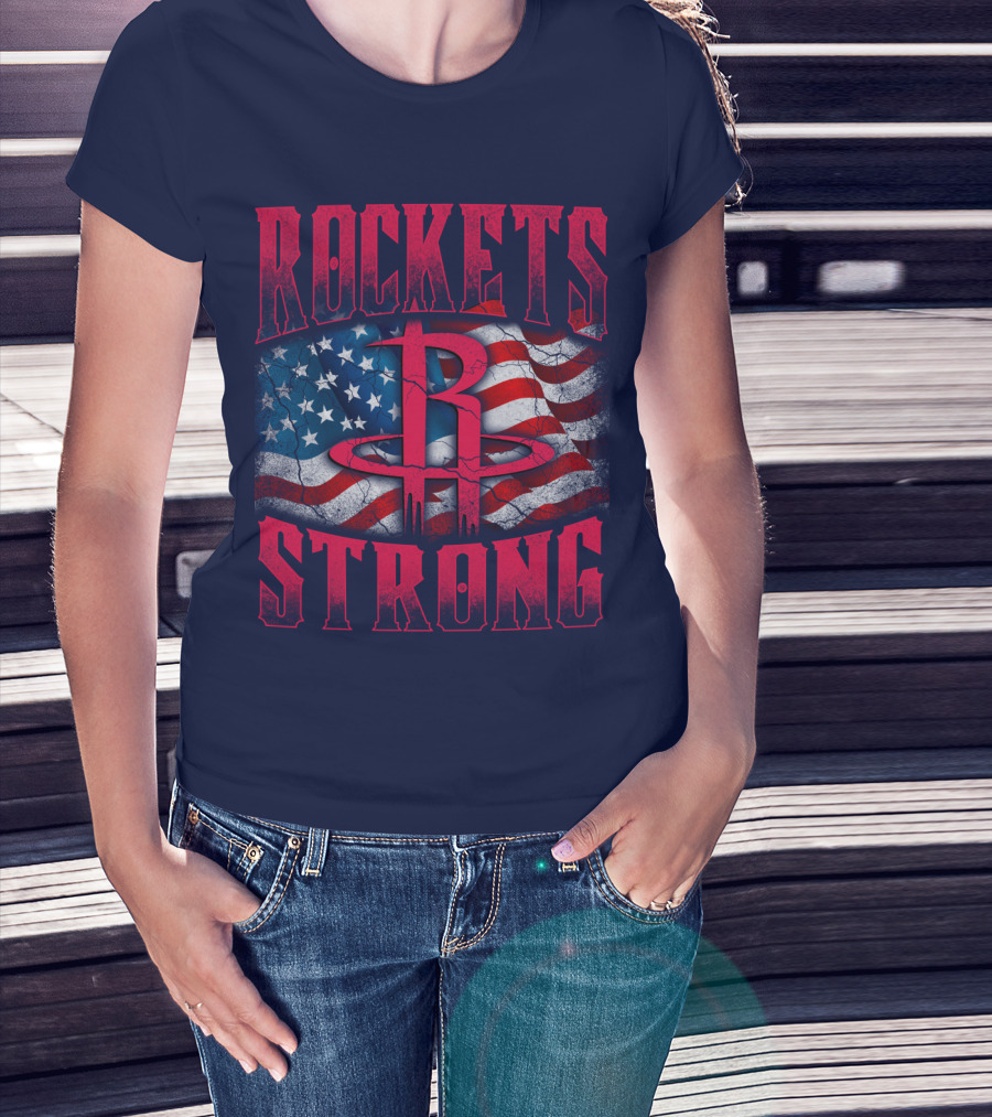 Rockets Strong American Flag T-Shirt