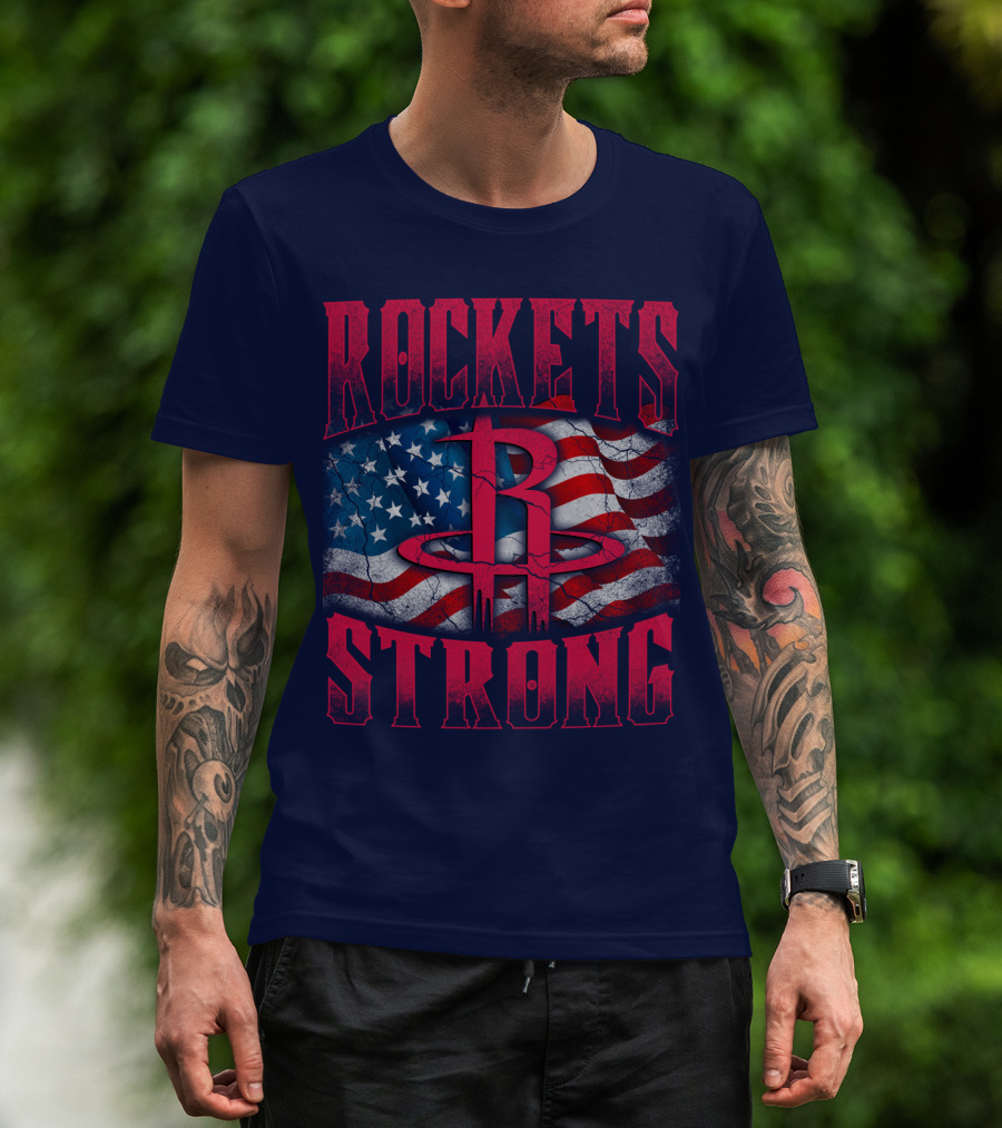 Rockets Strong American Flag T-Shirt
