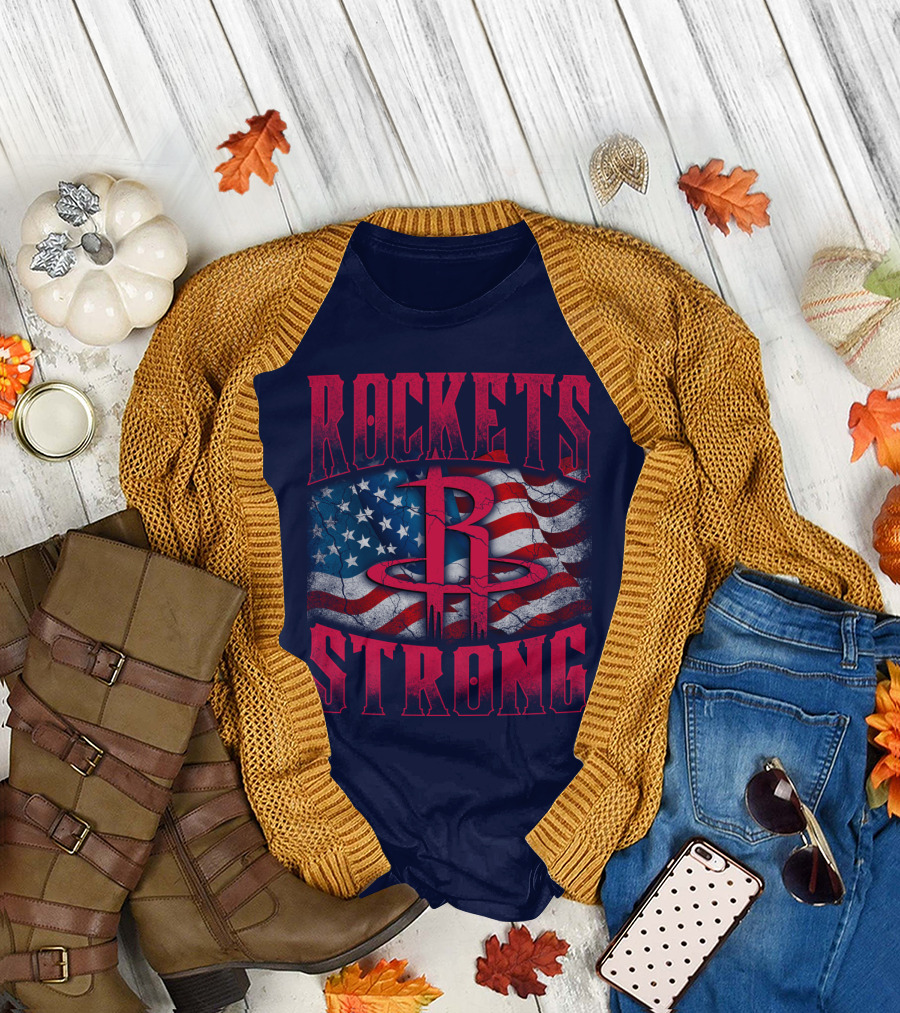 Rockets Strong American Flag T-Shirt