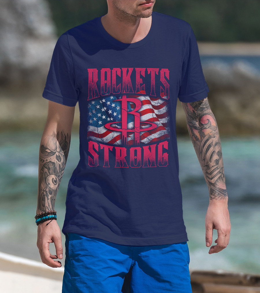 Rockets Strong American Flag T-Shirt