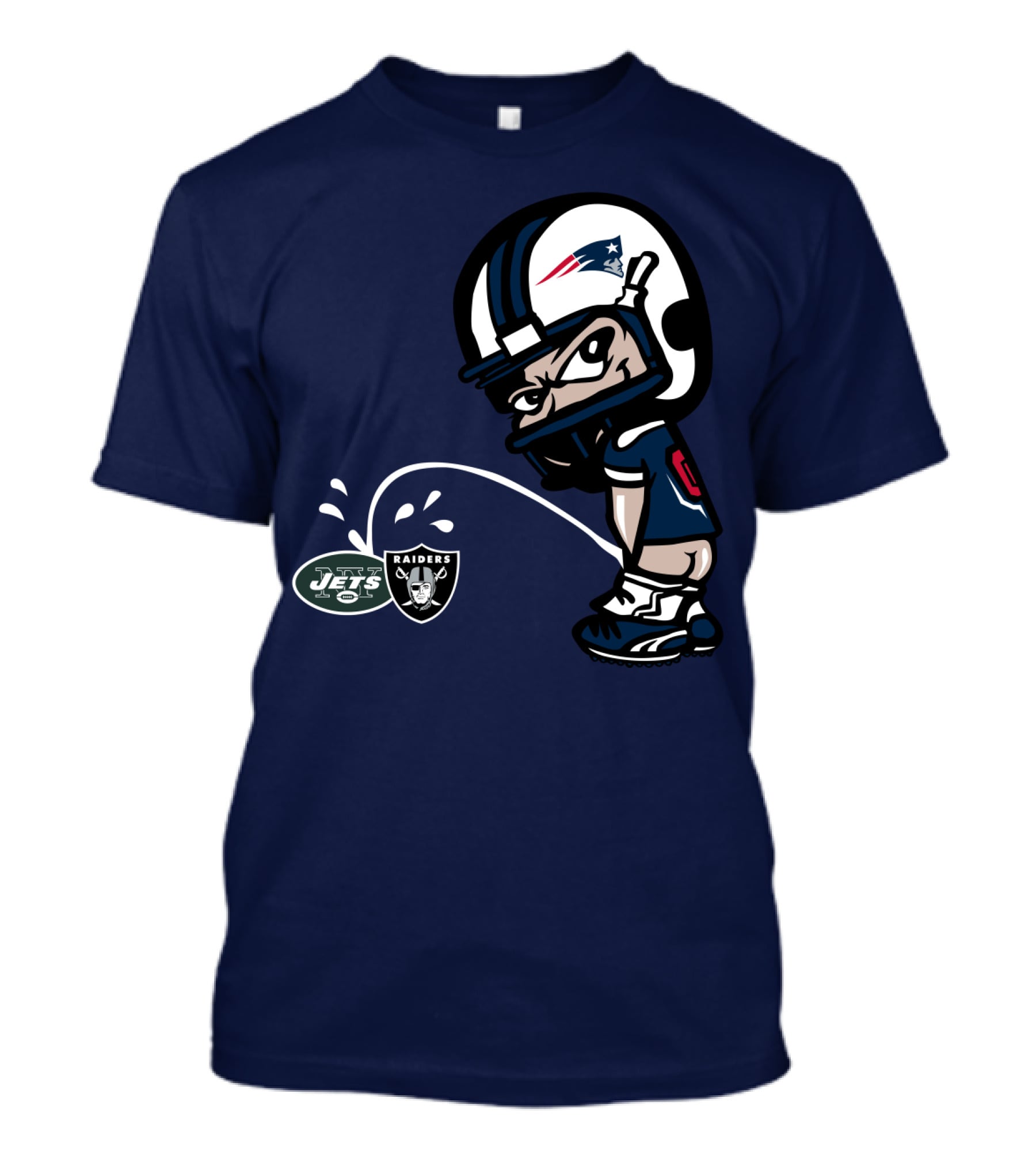 New England Patriots Vs Jets Raiders Rivalry Comic Style T-Shirt