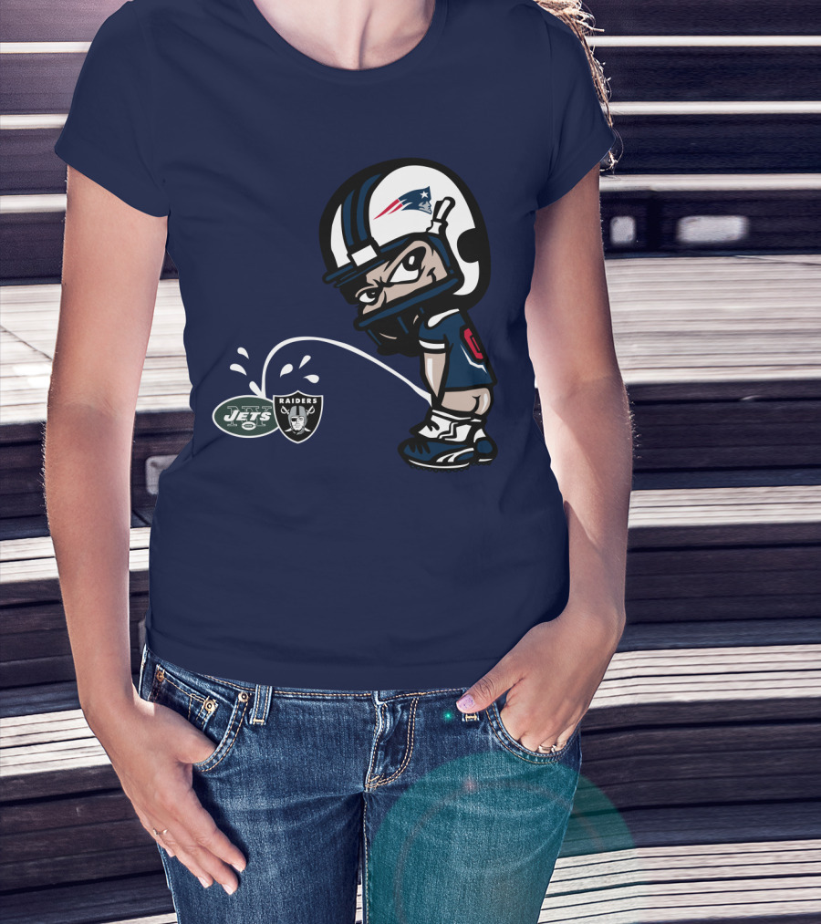 New England Patriots Vs Jets Raiders Rivalry Comic Style T-Shirt