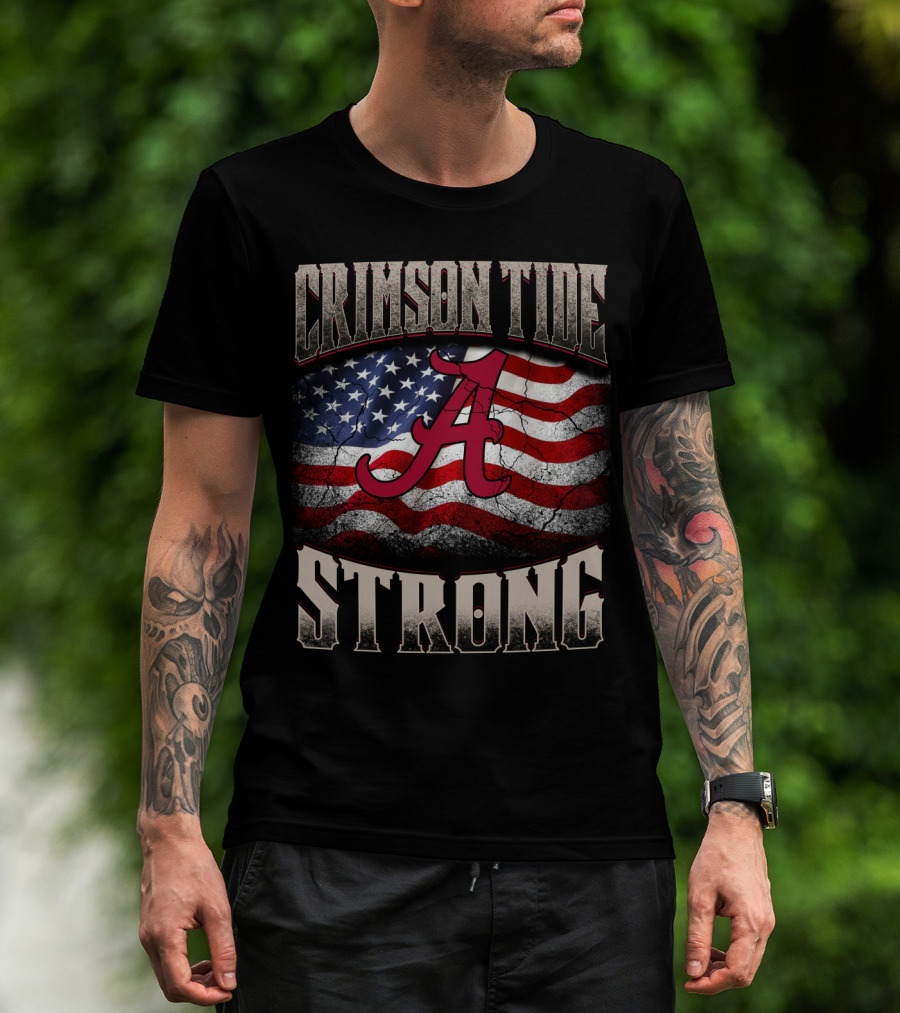 Crimson Tide Strong American Flag A T-Shirt