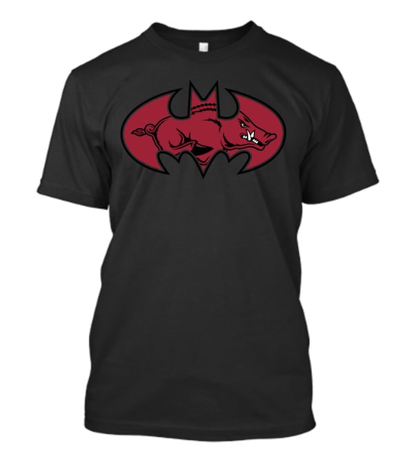 Arkansas Razorbacks Batman Logo Fusion T-Shirt