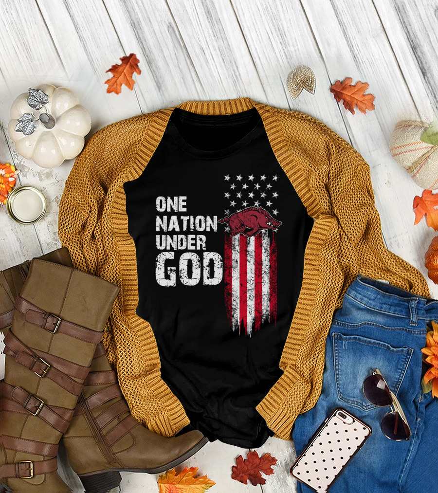 Arkansas Razorbacks One Nation Under God T-Shirt